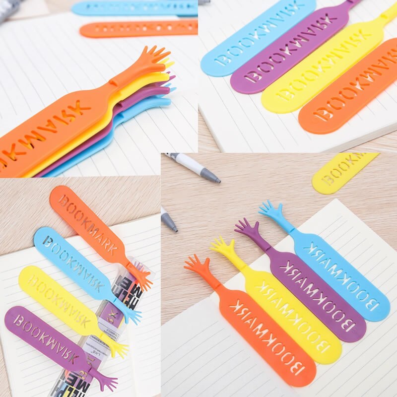 HELP ME Bookmark - Novelty Hand-Shaped Page Marker (4-Color Set)