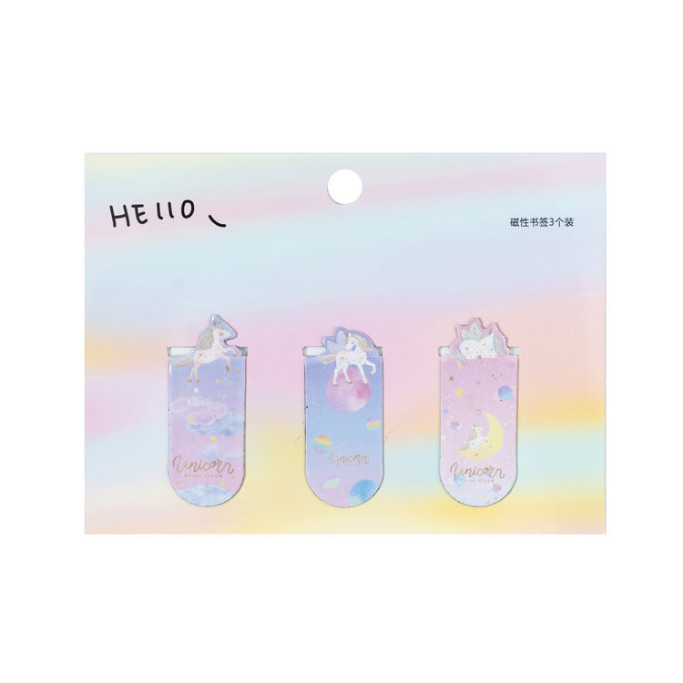 Kawaii Magnetic Bookmark Set - Cute Page Markers for Students (3-Piece)