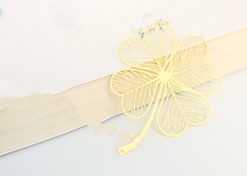 Leaf Bookmark - Hollow Brass Page Marker with Nature Design