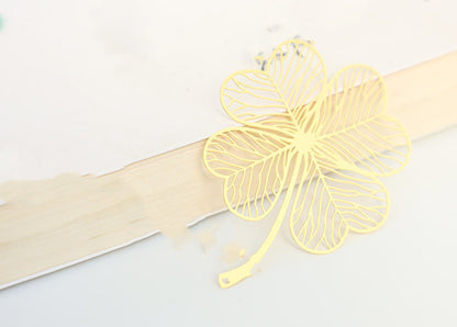 Leaf Bookmark - Hollow Brass Page Marker with Nature Design