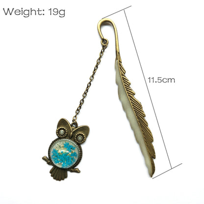 Luminous Feather Bookmark - Glow-in-Dark Metal Page Marker