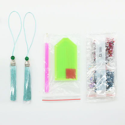 Diamond Painting Bookmark DIY Kit - 5D Crystal Craft with Pendant