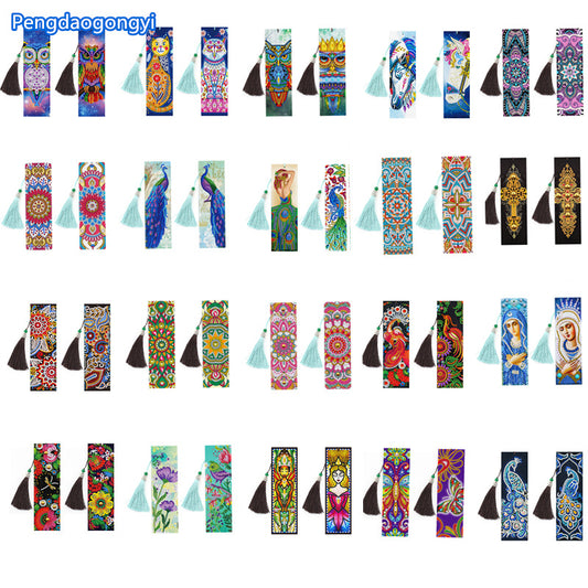 Diamond Painting Bookmark DIY Kit - 5D Crystal Craft with Pendant