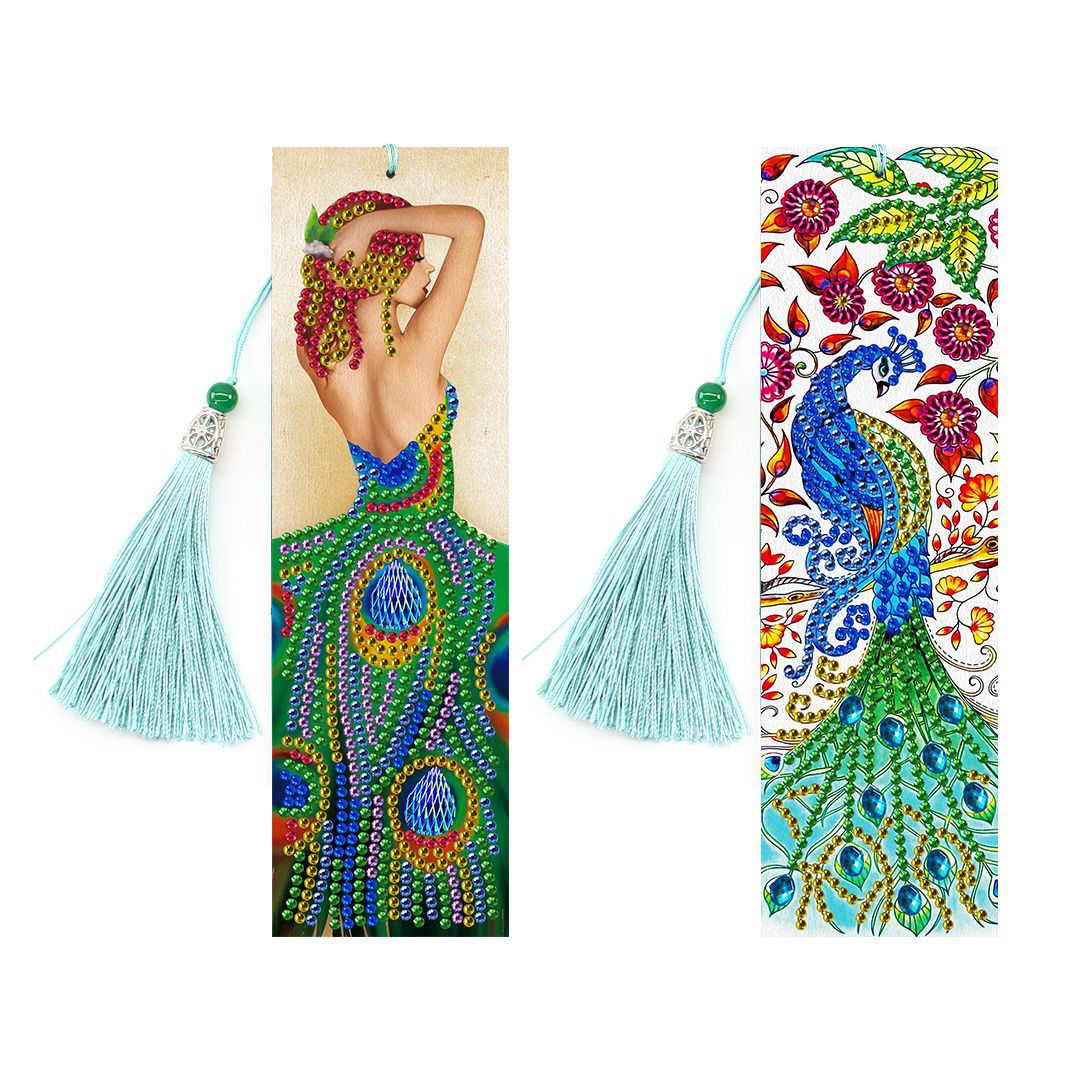 Diamond Painting Bookmark DIY Kit - 5D Crystal Craft with Pendant
