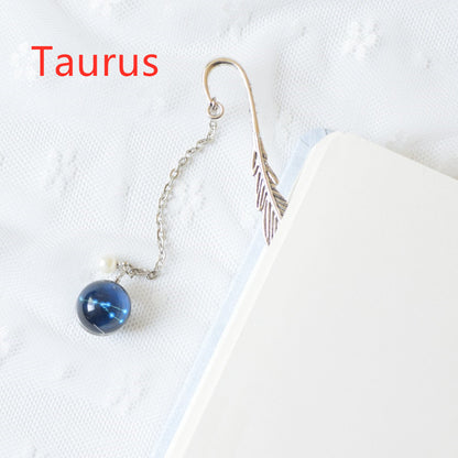Original Luminous Twelve Constellation Bookmark Metal Retro