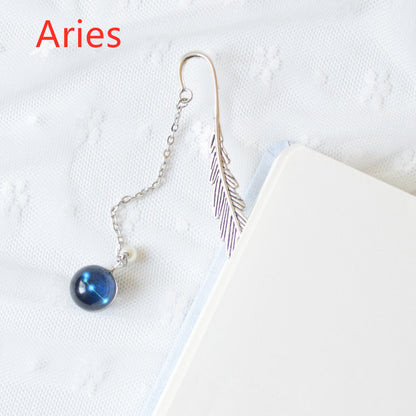 Original Luminous Twelve Constellation Bookmark Metal Retro