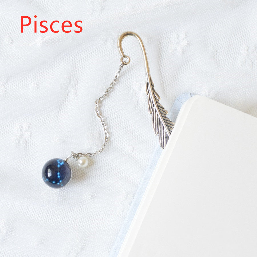 Original Luminous Twelve Constellation Bookmark Metal Retro