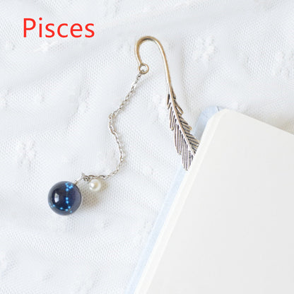 Original Luminous Twelve Constellation Bookmark Metal Retro