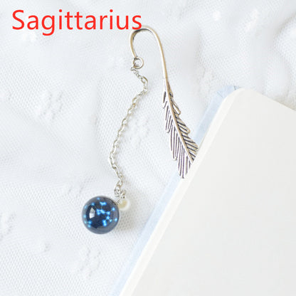 Original Luminous Twelve Constellation Bookmark Metal Retro