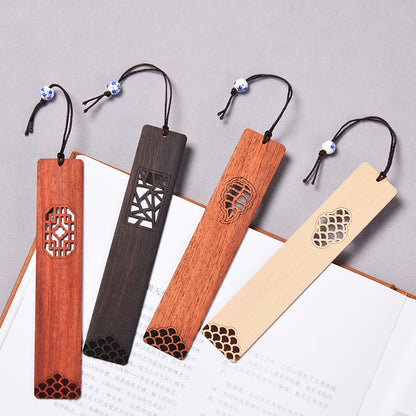 Window Lattice Bookmark - Wooden Laser-Etched Traditional Pattern for Book Lovers