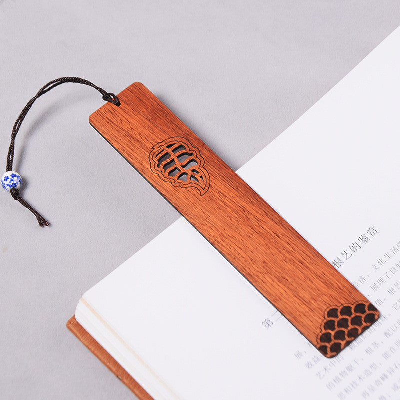 Window Lattice Bookmark - Wooden Laser-Etched Traditional Pattern for Book Lovers