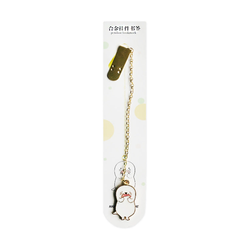 Metal Pendant Bookmark - Cute Chain Charm Page Marker for Students