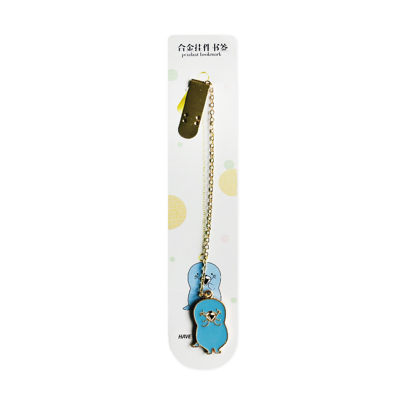 Metal Pendant Bookmark - Cute Chain Charm Page Marker for Students