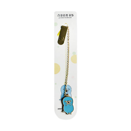 Metal Pendant Bookmark - Cute Chain Charm Page Marker for Students