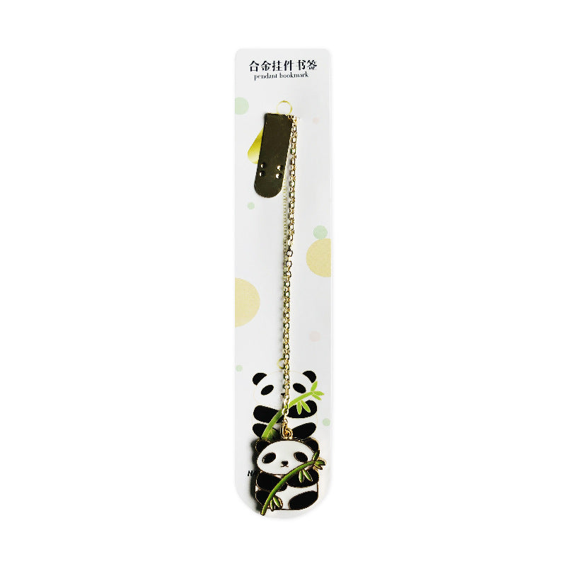 Metal Pendant Bookmark - Cute Chain Charm Page Marker for Students