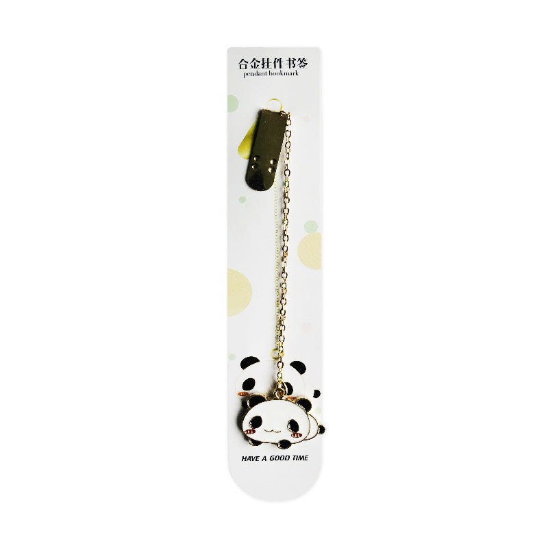 Metal Pendant Bookmark - Cute Chain Charm Page Marker for Students