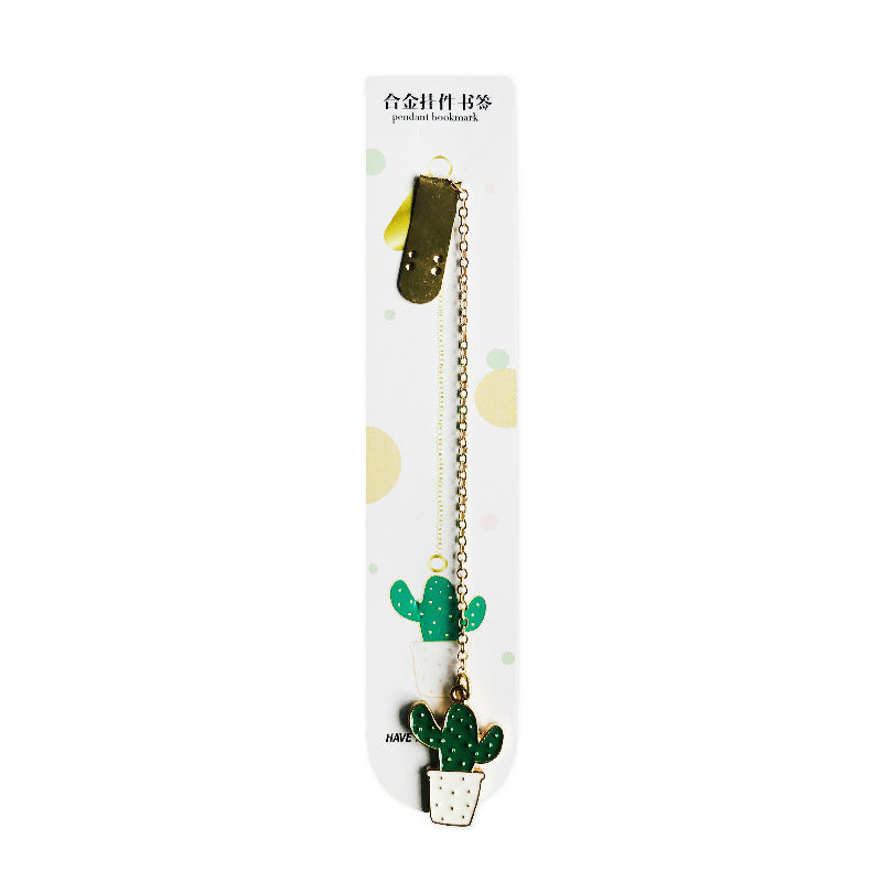 Metal Pendant Bookmark - Cute Chain Charm Page Marker for Students