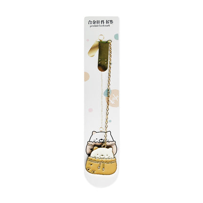 Metal Pendant Bookmark - Cute Chain Charm Page Marker for Students
