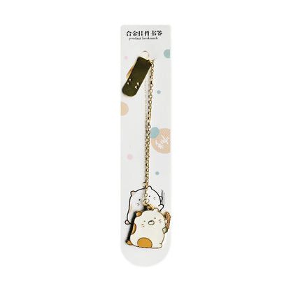 Metal Pendant Bookmark - Cute Chain Charm Page Marker for Students