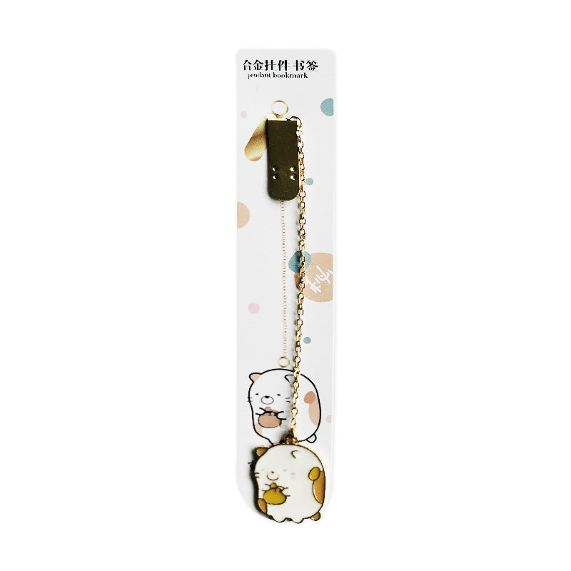 Metal Pendant Bookmark - Cute Chain Charm Page Marker for Students