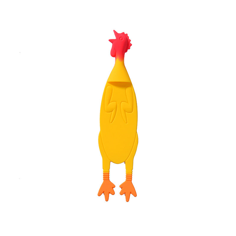 Screaming Chicken Bookmark - Novelty Silicone Page Marker for Fun Readers