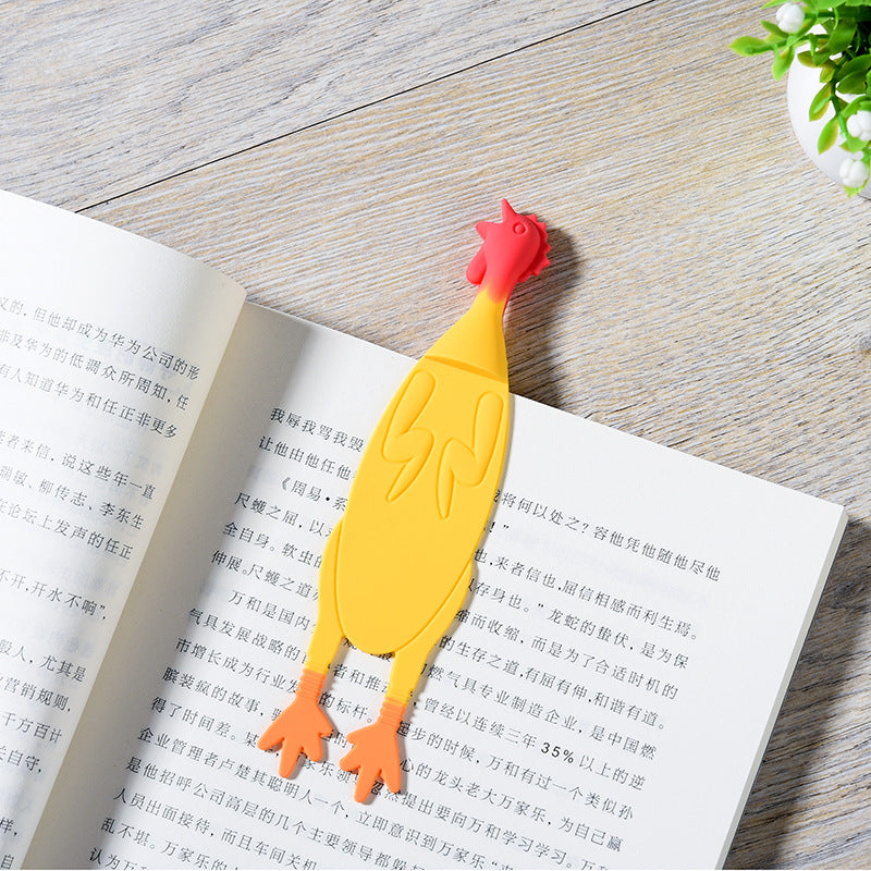 Screaming Chicken Bookmark - Novelty Silicone Page Marker for Fun Readers