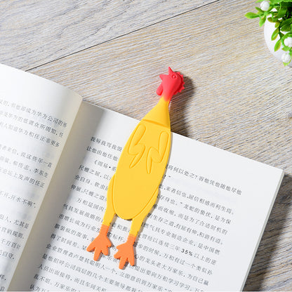 Screaming Chicken Bookmark - Novelty Silicone Page Marker for Fun Readers
