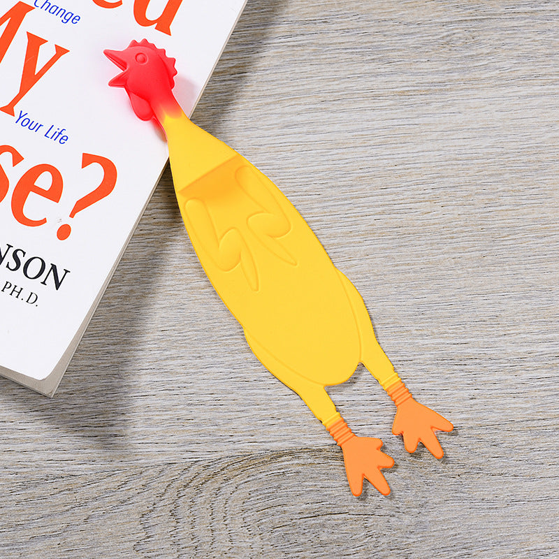 Screaming Chicken Bookmark - Novelty Silicone Page Marker for Fun Readers