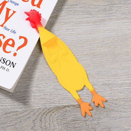 Screaming Chicken Bookmark - Novelty Silicone Page Marker for Fun Readers