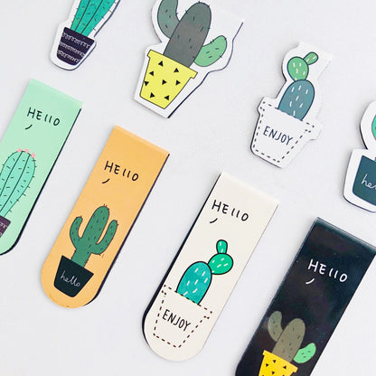 Cactus Magnetic Bookmark Set - Cute Succulent Page Markers (2-Piece)