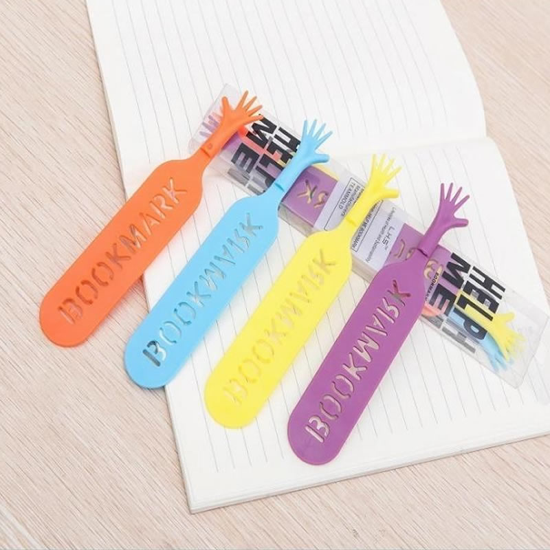 HELP ME Bookmark - Novelty Hand-Shaped Page Marker (4-Color Set)