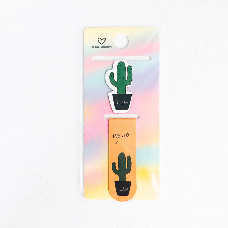 Cactus Magnetic Bookmark Set - Cute Succulent Page Markers (2-Piece)