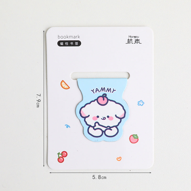 Cute Cartoon Magnetic Bookmark - Kawaii Animal Page Marker for Students