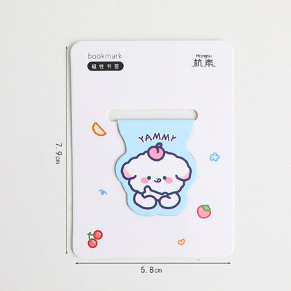 Cute Cartoon Magnetic Bookmark - Kawaii Animal Page Marker for Students