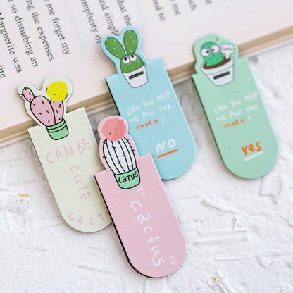 Cactus Magnetic Bookmark - Cute Succulent Page Marker Set (3-Piece)