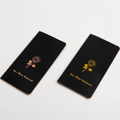 Metal Rose Bookmark - Gold Plated Flower Design Page Marker with Gift Card