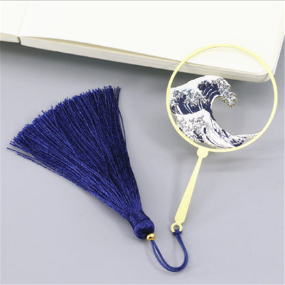 Great Wave Bookmark - Metal Laser-Cut Japanese Art Page Marker for Book Lovers
