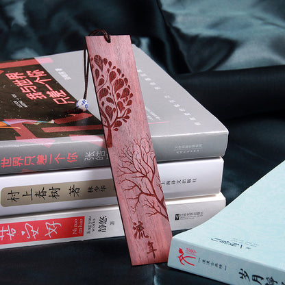 Chinese Retro Bookmark - Ebony Wood Page Marker with Traditional Design