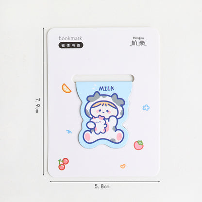 Cute Cartoon Magnetic Bookmark - Kawaii Animal Page Marker for Students
