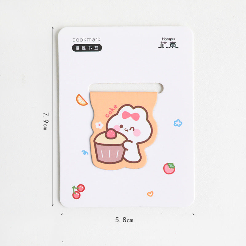 Cute Cartoon Magnetic Bookmark - Kawaii Animal Page Marker for Students