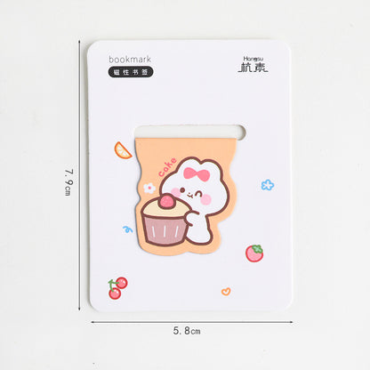 Cute Cartoon Magnetic Bookmark - Kawaii Animal Page Marker for Students