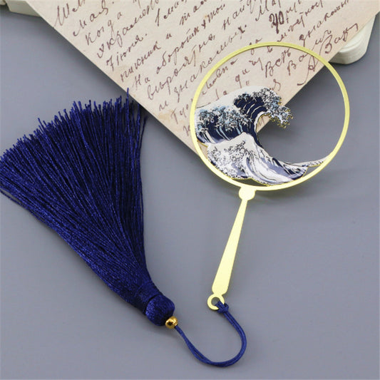Great Wave Bookmark - Metal Laser-Cut Japanese Art Page Marker for Book Lovers