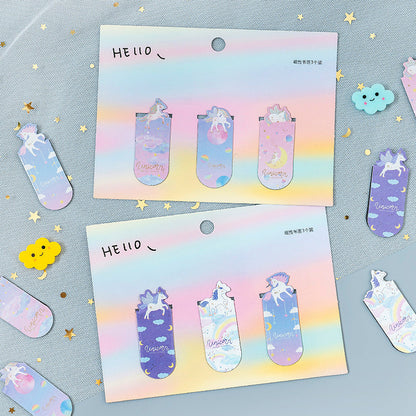 Kawaii Magnetic Bookmark Set - Cute Page Markers for Students (3-Piece)