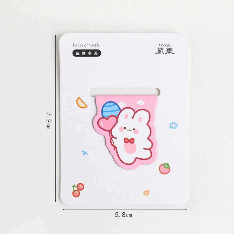 Cute Cartoon Magnetic Bookmark - Kawaii Animal Page Marker for Students