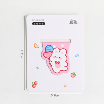Cute Cartoon Magnetic Bookmark - Kawaii Animal Page Marker for Students