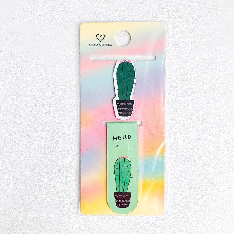 Cactus Magnetic Bookmark Set - Cute Succulent Page Markers (2-Piece)