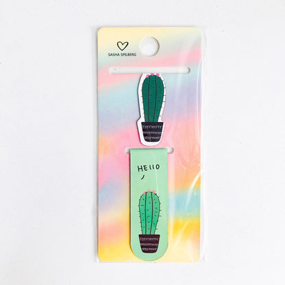 Cactus Magnetic Bookmark Set - Cute Succulent Page Markers (2-Piece)