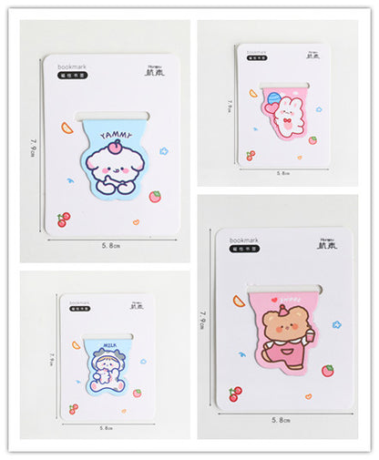 Cute Cartoon Magnetic Bookmark - Kawaii Animal Page Marker for Students