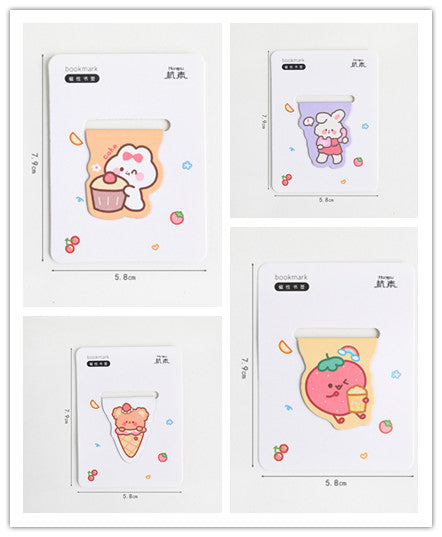 Cute Cartoon Magnetic Bookmark - Kawaii Animal Page Marker for Students