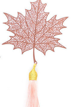 Leaf Bookmark - Hollow Brass Page Marker with Nature Design